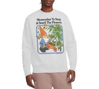 Steven Rhodes Smell The Flowers Unisex Sweatshirt, White, Small