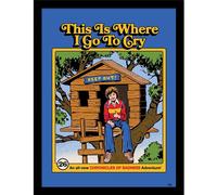 Steven Rhodes This Is Where I Go Framed Poster in Light Blue Steven Rhodes Light Blue