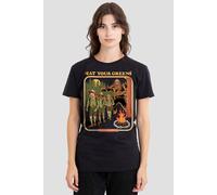 Steven Rhodes Women's Eat Your Greens T-Shirt, Black | Size: Small Steven Rhodes Black S