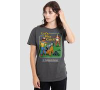 Steven Rhodes Women's Let'S Play Catch T-Shirt, Charcoal | Size: 2XL Steven Rhodes Charcoal 2XL