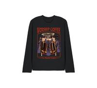 Steven Rhodes Worship Coffee Long Sleeve T-Shirt, Black | Size: Medium Steven Rhodes Black M