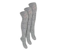 Steven Women's 3 Pairs Extra Long Thigh High Over The Knee Wool Socks in Grey | Size: 3-5 Steven Grey 3-5