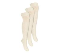 Steven Women's 3 Pairs Extra Long Thigh High Over The Knee Wool Socks in Light Beige | Size: 3-5 Steven Light Beige 3-5