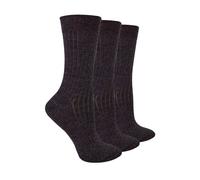 Steven 3 Pairs Ladies Merino Wool Winter Thick Cushion Warm Boot Socks - 3-5 UK - Dark Grey