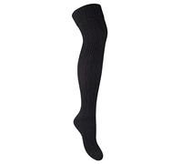 STEVEN Womens Over The Knee Socks Thigh High Wool Socks | Winter Warm Thick Long Socks for Ladies (6-8, Black)