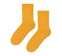 STEVEN Womens Wool Dress Socks for Winter Breathable Thermal Knitted Design Cushioned Warm Socks for Ladies (6-8, Yellow)