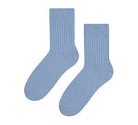 STEVEN Womens Wool Dress Socks for Winter Breathable Thermal Knitted Design Cushioned Warm Socks for Ladies (6-8, Blue)