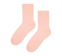 STEVEN Womens Wool Dress Socks for Winter Breathable Thermal Knitted Design Cushioned Warm Socks for Ladies (3-5, Light Pink)