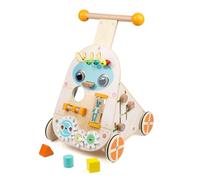 Steventoys Wooden Baby Plush Toy with Push and Pull Adjustable Speed Activity Center Toy Wooden Baby Walker with Push and Pull Educational Toy for Boys and Girls