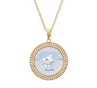Stevergol_cute_white_mouse_f55d4ee4-4c7b-4d72-a1ed-f0bdbb6296c8 Funny Necklace With Printed Pendant Novelty Diamond Jewelry for Women Men Silver/Gold