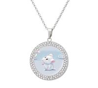 Stevergol_cute_white_mouse_f55d4ee4-4c7b-4d72-a1ed-f0bdbb6296c8 Funny Necklace With Printed Pendant Novelty Diamond Jewelry for Women Men Silver/Gold