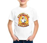 Steve's Lava Chicken Gaming T-Shirt, White Cotton, Crew Neck, Adult and Kids Sizes Unisex (UK, Age, 5 Years, 6 Years, White)