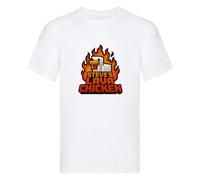 Steve's Lava Chicken Kid's Children's T-Shirt Tshirt Tee Shirt Top Cute Funny Boys Girls Mine Unisex Craft White (UK, Age, 7 Years, 8 Years, Regular, White)