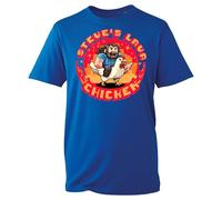 Steve's Lava Chicken Novelty T-Shirt - Funny Retro Gaming Style Tee for Men, Pixel Art Gamer Gift (Navy, 9 Years) (Royal, XL Years)