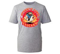 Steve's Lava Chicken T-Shirt, Funny Humourus Game Food Trending Movie Character Shirt, Gift Unisex Tee Top (HeatherGrey, 9 Years)
