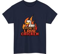 Steve's Lava Chicken T-Shirt, Funny Meme Tshirt, Funny Movie Lava Chicken Meme Joke Song Viral Trend Unisex Kids Gift tee top Navy