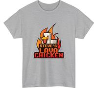 Steve's Lava Chicken T-Shirt, Funny Meme Tshirt, Funny Movie Lava Chicken Meme Joke Song Viral Trend Unisex Kids Gift tee top Heather Grey