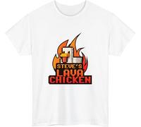 Steve's Lava Chicken T-Shirt, Funny Meme Tshirt, Funny Movie Lava Chicken Meme Joke Song Viral Trend Unisex Kids Gift tee top White