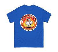 Steve's Lava Chicken T-Shirt - Funny Pixel Chicken Gamer Tee Viral Meme Joke Shirt Foodie Humor Gift for Kids Adults Unisex Tee Top (Royal, M)
