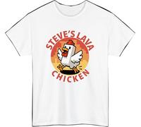 Steve's Lava Chicken Tshirt, Lava Chicken Meme t-Shirt, Funny Meme Joke Song Movie Viral Trend Unisex Kids Gift tee top White