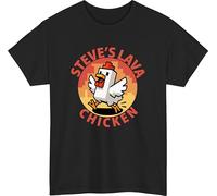 Steve's Lava Chicken Tshirt, Lava Chicken Meme t-Shirt, Funny Meme Joke Song Movie Viral Trend Unisex Kids Gift tee top Black