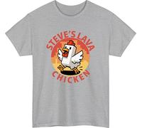 Steve's Lava Chicken Tshirt, Lava Chicken Meme t-Shirt, Funny Meme Joke Song Movie Viral Trend Unisex Kids Gift tee top Heather Grey