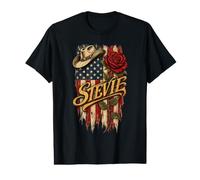 Stevie American Flag Cowboy Hat Rose Value Graphic T-Shirt