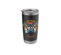 Stevie Best Cat Mom Ever Funny Custom Personalized Name Stainless Steel Insulated Tumbler