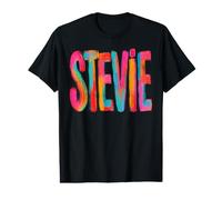 Stevie First Name Colorful Brushstroke Letters Value Graphic T-Shirt