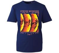 Stevie Legendary Wonder Anniversary Fan T-Shirt - Songs in The Key of Life Performance Graphic Tee - Retro Music Legend Shirt - Unisex Cotton Top (Navy, M Years)