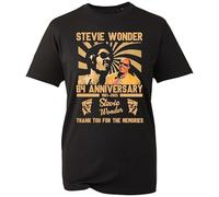 Stevie Music Wonder T-Shirt, Funny 64 Anniversary Thank You for Memories Shirt, Gift Unisex Tee Top (Black, XL)