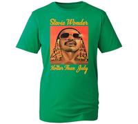 Stevie Music Wonder T-Shirt, Funny Retro Famous Musician Singer Hotter Than July Shirt, Gift Unisex Tee Top (KellyGreen, 11 Years)