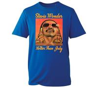 Stevie Music Wonder T-Shirt, Funny Retro Famous Musician Singer Hotter Than July Shirt, Gift Unisex Tee Top (Royal, 2XL Years)