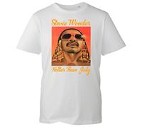 Stevie Music Wonder T-Shirt, Funny Retro Famous Musician Singer Hotter Than July Shirt, Gift Unisex Tee Top (White, S Years)