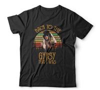 Stevie Nicks Back to The Gypsy That I was Unisex T-Shirt | Retro Lyrics Boho Tee - XL Black