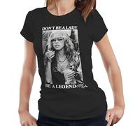 Stevie Nicks Don’t Be A Lady Be A Legend Ladies T-Shirt - Retro Vintage Tee - 2XL Black