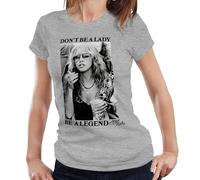 Stevie Nicks Don’t Be A Lady Be A Legend Ladies T-Shirt - Retro Vintage Tee - L Grey