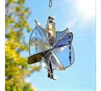 Stevie Nicks Inspired Art Deco Wind Spinner - Kinetic Stained Glass Suncatcher with Prisms for Garden, Porch & Window Decor 2pcs