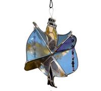 Stevie Nicks Inspired Art Deco Wind Spinner - Kinetic Stained Glass Suncatcher with Prisms for Garden, Porch & Window Decor 1pcs