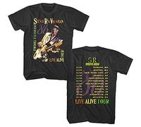 Stevie Ray Vaughan Double Trouble Live Alive Tour 1986 Men's T Shirt Rock Band Black 3XL