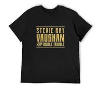 Stevie Ray Vaughan & Double Trouble Men's T Shirt Guitar Rock Band Concert Tour Black