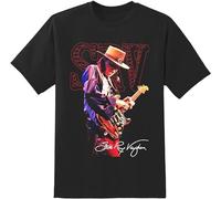 Stevie Ray Vaughan Guitar T-Shirt Funny Cotton Tee Vintage Gift for Men Black