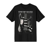 Stevie Ray Vaughan Men's Guitar T-Shirt in Black | Size: Small Stevie Ray Vaughan Black S