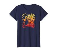 Stevie Ray Vaughan - Psychedelic Blues Rock Musician T-Shirt, Women, Navy Blue, Medium
