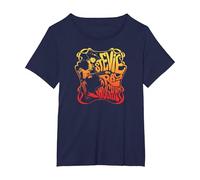 Stevie Ray Vaughan - Psychedelic Blues Rock Musician T-Shirt, Women's Plus, Navy Blue, 3X