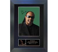 STEVIE WONDER Signed Autograph Mounted Photo Reproduction PRINT A4 Rare Perfect Birthday (297 x 210mm) #150 (Black Frame)