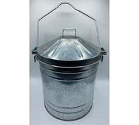 Stewart and Gibson Ltd Galvanised Ash Carrier Bucket With Captive Lid 45x33cm