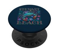 STEWART BEACH FLORIDA BLUE CRAB SUMMER BEACH VACATION GIFTS PopSockets Adhesive PopGrip