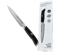 STEWART & BRADLEY 12.5cm (5-Inch) Utility & Vegetable Knife - Full Tang German Steel Kitchen Knife with Ergonomic Handle - Precision Engineered for Cutting, Trimming, Peeling & Everyday Prep