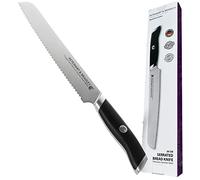 STEWART & BRADLEY MasterPro Series Bread Knife - 20cm (8-Inch) Full Tang German Steel Serrated Kitchen Knife with Ergonomic Handle - Durable, Razor-Sharp & Precision Engineered for Effortless Cutting